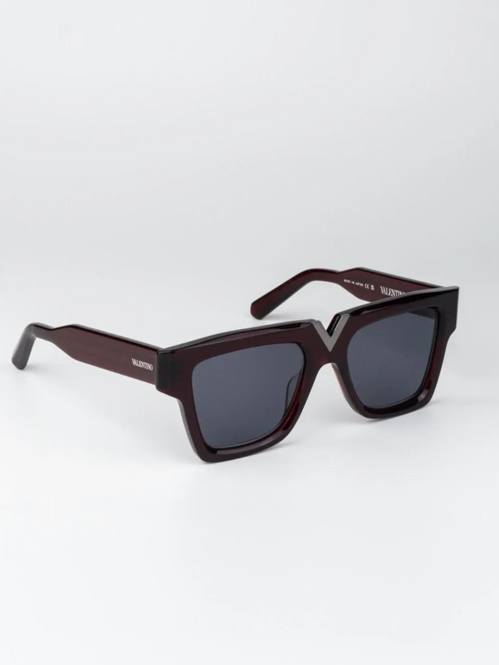 Valentino Men Sunglasses Burgundy Grey Square V-GOLD I VLS-162 C